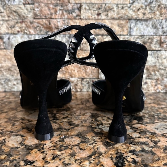 Stuart Weitzman Gemcut Xcurve 100 Slingback Pumps Women's 9.5B Black Pointed Toe - Picture 7 of 15